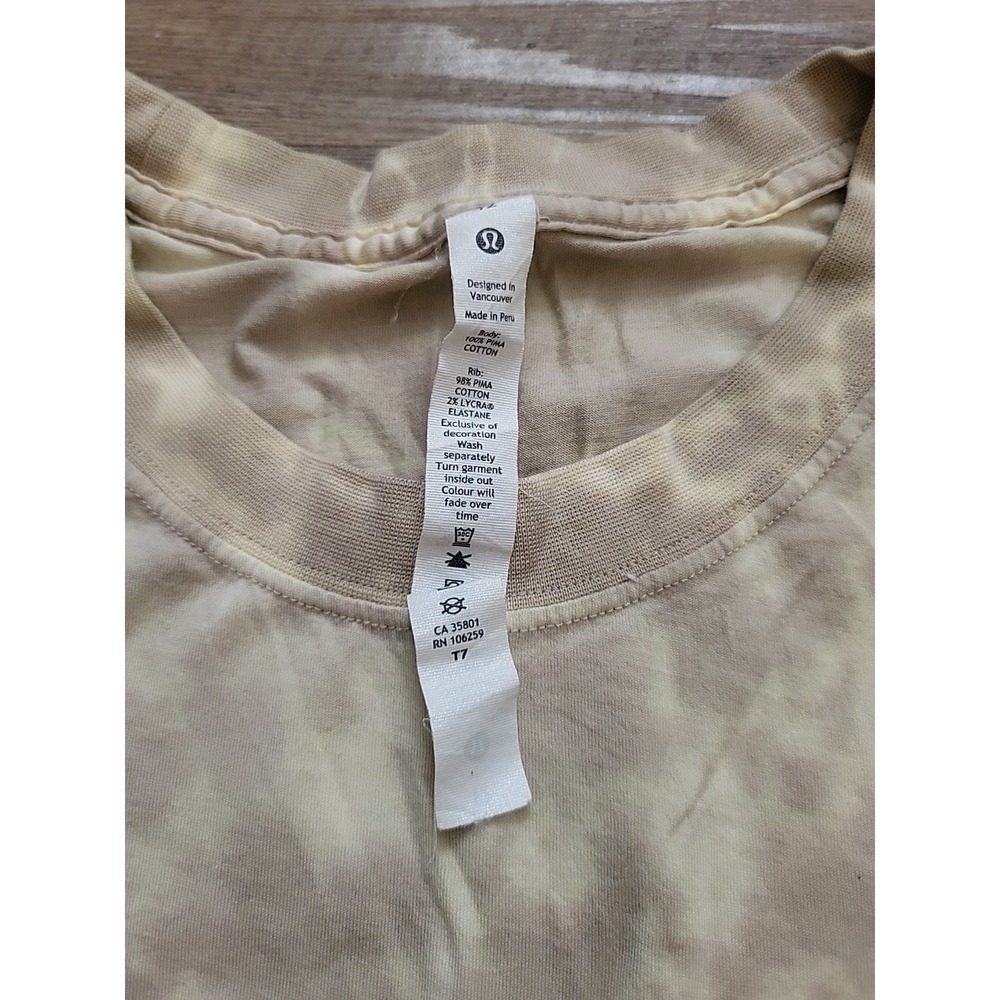 Lululemon Athletica Tie Dye Yellow Sleeveless Tank Top Size 12 Women - Picture 2 of 6